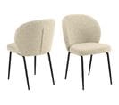 Chaise Scandinave Bouclette Et Pieds En Métal Noir (lot De 2) - Pamela