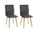 Chaises En Tissu Gris Anthracite Et Chêne Massif (lot De 2) - Gover