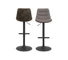 Tabouret De Bar En Tissu Bicolore Brun Et Gris (lot De 2) - Alicia