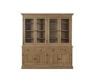 Buffet Vaisselier En Chêne 4 Portes Vitrées 4 Tiroirs 4 Portes Bois - Victoria