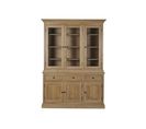 Buffet Vaisselier En Chêne 3 Portes Vitrées 3 Tiroirs 3 Portes Bois - Victoria