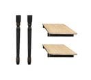 Lot De 2 Rallonges Bois Table Ronde D105 Pieds Tournés - Victoria