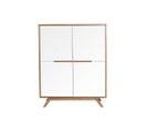 Buffet Haut Scandinave Bois Et Blanc L110 Cm Helia