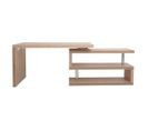 Bureau Modulable Design Bois Clair Frêne Massif L140-218 Cm Max