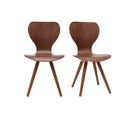 Chaises Vintage Bois Foncé Noyer (lot De 2) Nordeco