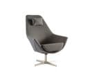 Fauteuil Pivotant Design En Tissu Gris Foncé Et Acier Chromé Amadeo