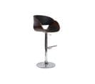 Tabouret De Bar Design Réglable Noir Et Bois Foncé Bent