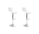 Tabourets De Bar Design Avec Motif Baroque Blanc (lot De 2) Barocca