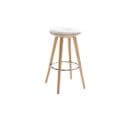 Tabouret De Bar Scandinave Blanc Et Bois Clair 65 Cm Nordeco