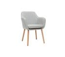 Chaise Scandinave En Tissu Gris Clair Et Bois Clair Aleyna