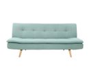 Canapé Convertible Scandinave 3 Places En Tissu Vert Lagon Et Bois Clair Senso