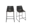 Tabourets De Bar Design Noir H61 Cm (lot De 2) New Rock