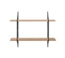 Étagère Murale Design En Bois Massif Et Métal Noir  L76 Cm Bridge