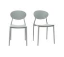 Chaises Design Empilables Gris Clair Intérieur - Extérieur (lot De 2) Anna