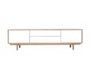 Meuble TV Scandinave Bois Et Blanc L180 Cm Sid