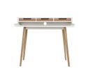 Bureau Avec Rangements Scandinave Bois Clair Et Blanc L110 Cm Opus