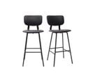 Tabourets De Bar Vintage Noirs Avec Pieds Métal 75 Cm (lot De 2) Lab