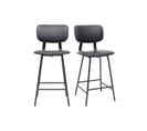 Tabourets De Bar Vintage Noir Avec Pieds Métal 65cm (lot De 2) Lab