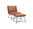 Fauteuil Avec Repose Pied Vintage Marron Philo