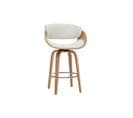 Tabouret De Bar Pivotant Blanc Et Bois Clair 65 Cm Bent