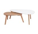 Tables Basses Gigognes Scandinaves Bois Clair Chêne Et Blanc (lot De 2) Artik