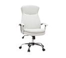 Fauteuil De Bureau à Roulettes Design Blanc Et Acier Chromé Wall Street