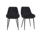 Chaises Design Noires En Tissu Velours Et Métal (lot De 2) Holo