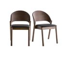 Chaises Vintage En Bois Foncé Noyer Et Assises Noires (lot De 2) Avalon