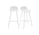 Tabourets De Bar Design Blancs H65 Cm (lot De 2) Ella