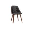 Chaise Design Noir Et Bois Foncé Noyer Fluffy