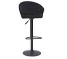 Tabouret De Bar Design Réglable Et Pivotant En Velours Noir Izaac