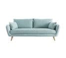 Canapé Scandinave 3 Places En Tissu Bleu Glacier Et Bois Clair Creep