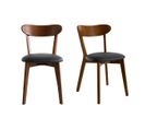 Chaises Vintage En Bois Foncé Et Noir (lot De 2) Dove