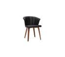 Chaise Design Noir Et Bois Foncé Noyer Albin