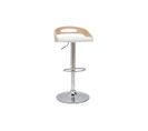 Tabouret De Bar Réglable Design Bois Clair Et Polyuréthane Blanc Mano