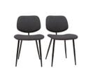 Chaises En Tissu Gris Foncé Et Métal Noir (lot De 2) Tobias