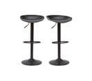 Tabourets De Bar Réglables Design Noirs H65 Cm (lot De 2) Pebble