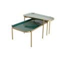 Tables Basses Gigognes Design Laquées Vert Et Doré (lot De 2) Zuria