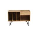 Buffet De Rangement Vinyles En Bois Manguier Massif Et Métal L90 Cm Boogie