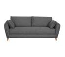 Canapé Convertible Scandinave 3 Places En Tissu Gris Anthracite Et Bois Clair Creep