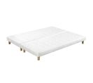 Sommiers Tapissiers Tissu Blanc Pieds Bois 90 X 200 Cm (lot De 2) Jami