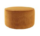 Pouf Rond En Tissu Velours Côtelé Jaune D70 Cm Louis