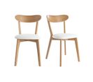 Chaises Vintage En Bois Clair Chêne Et Blanc (lot De 2) Dove