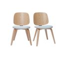 Chaises Scandinaves En Bois Clair Et Tissu Gris Clair (lot De 2) Beck