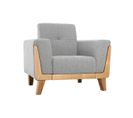 Fauteuil Scandinave En Tissu Gris Et Bois Clair Fjord