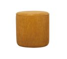 Pouf Rond En Tissu Velours Côtelé Jaune D40 Cm Louis