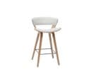 Tabouret De Bar Design Blanc Et Bois Clair H65 Cm Syrah