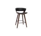 Tabouret De Bar Design Noir Et Bois Foncé H65 Cm Syrah