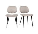 Chaises En Tissu Velours Taupe Et Métal Noir (lot De 2) Tobias