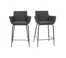 Tabourets De Bar En Tissu Gris Anthracite H65 Cm (lot De 2) Carlie